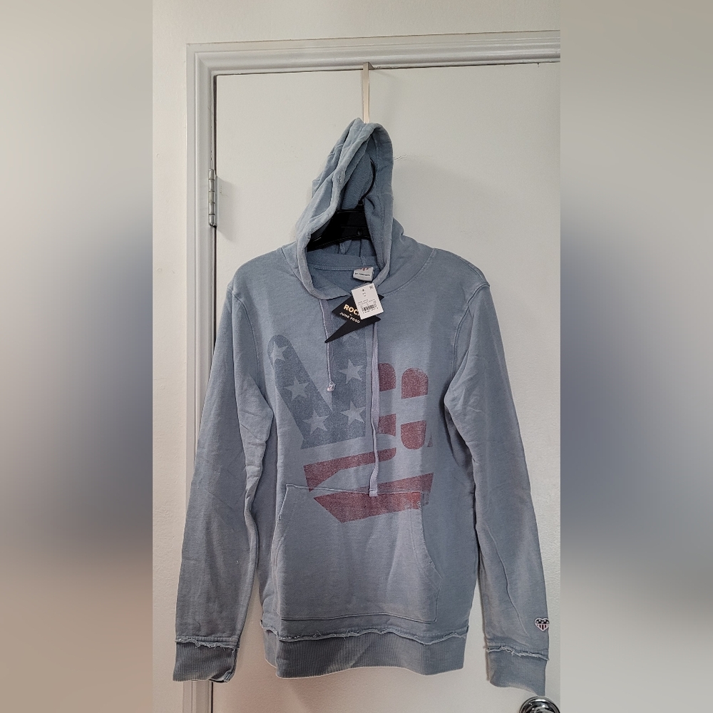 Men's Junkfood Deconstructed Hoodie with Flag Design